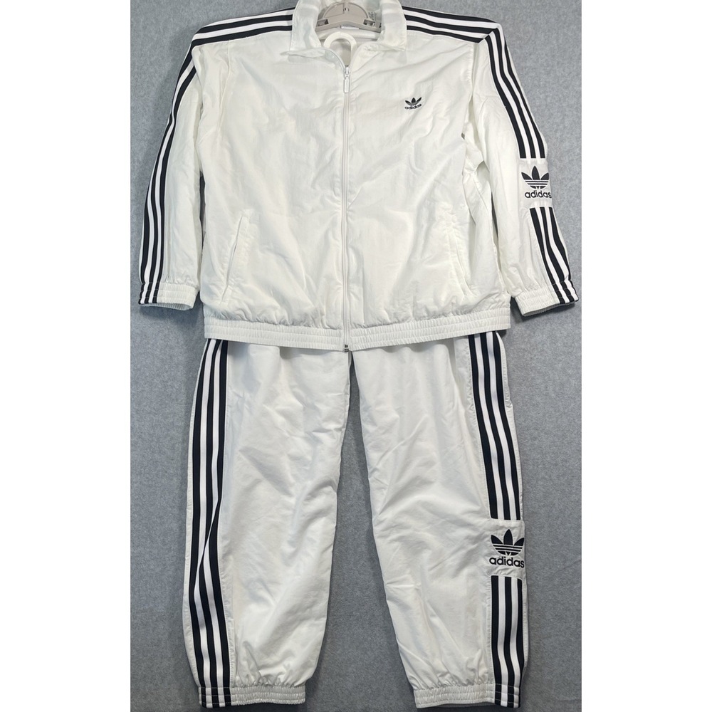Adidas Originals Big Trefoil Windbreaker Jacket Sz L & Pants Sz XL Track Suit
